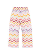 Pantaloni affusolati per bambina Missoni Kids multicolore con stampa a zigzag MZ6A70 N0443 999 MISSONI KIDS 