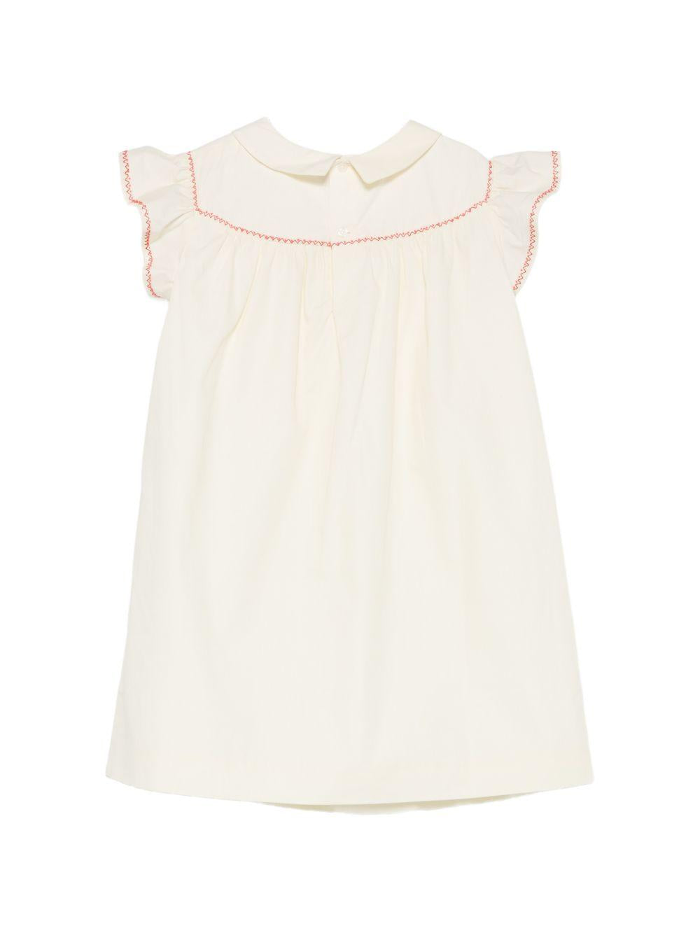 Abito per bambina Bonpoint bianco avorio con colletto a punta S06GDRW00051 103 BONPOINT KIDS 
