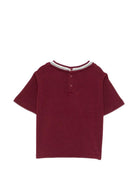 T-shirt per neonato Emporio Armani Kids bordeaux con patta logo EB001439 AF13715 UA343 EMPORIO ARMANI KIDS 