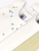 Set di tre tutine per neonati Petit Bateau multicolore a fantasie diverse A0FSM 00 PETIT BATEAU 