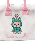Borsa Colette MC2 Saint Barth bianca con ricamo Labubu COL0001 02634L MC2 ST. BARTH KIDS 