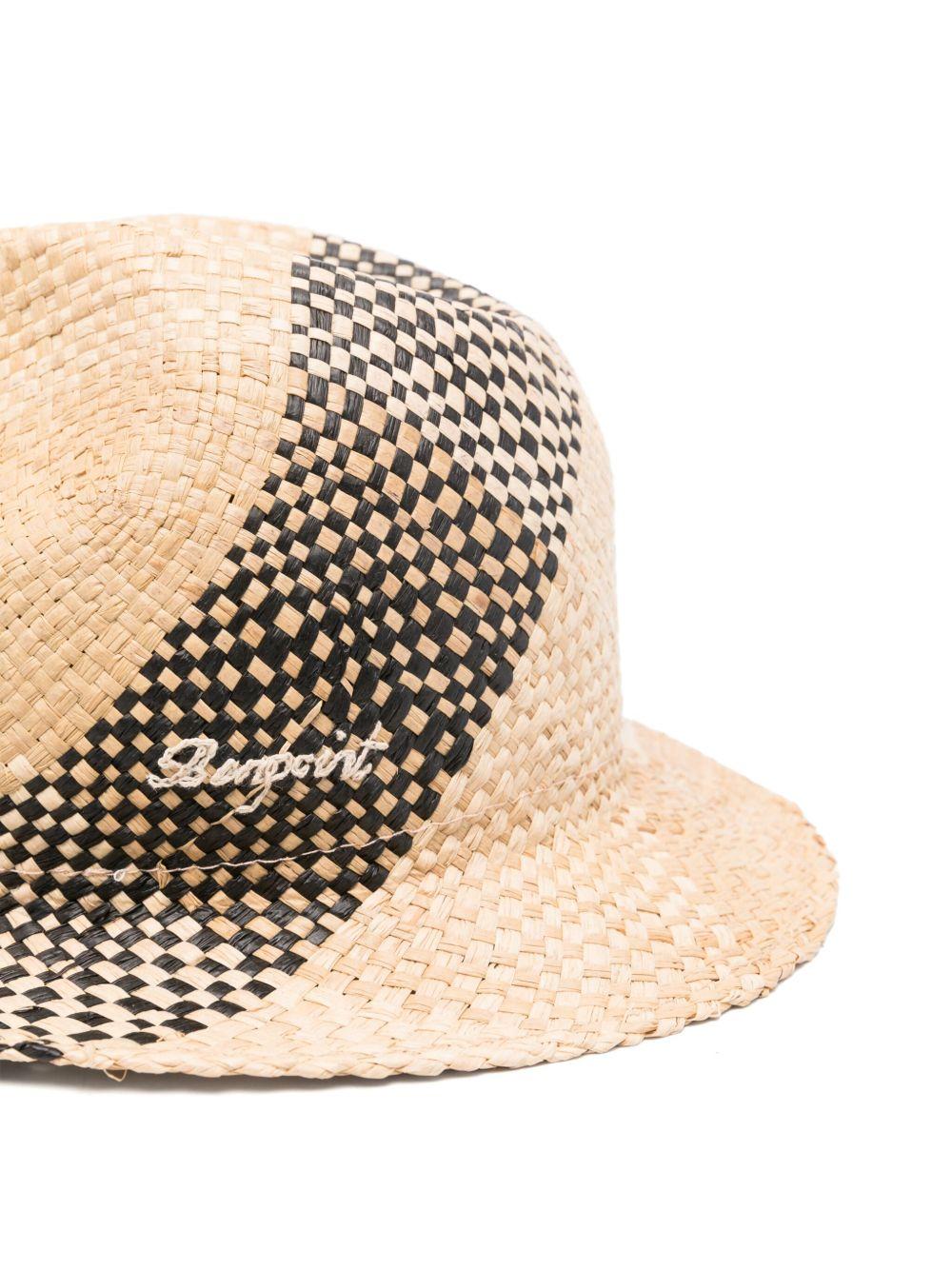 Cappello estivo per bambina Bonpoint beige con motivo a quadri S05BACW00001 006 BONPOINT KIDS 