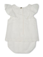 Completo con pantaloncini per neonata Chloé Kids bianco misto cotone e seta C20403 117 CHLOE' KIDS 