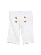 Pantaloni per neonata Balmain Kids bianchi con dettagli bottoni BY6100 J0371 100 BALMAIN KIDS 