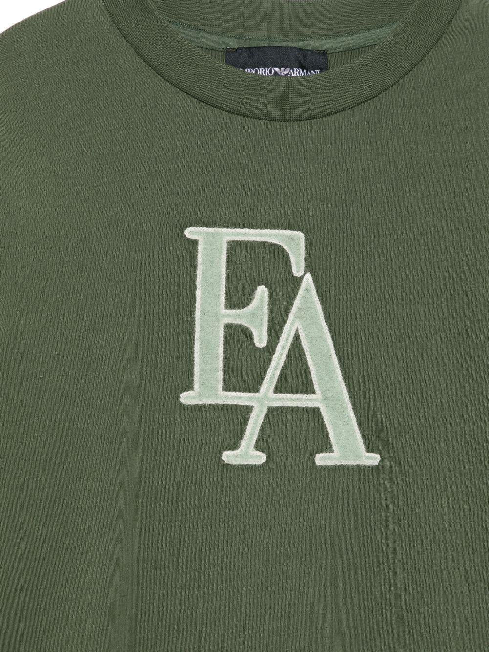 T-shirt per bambino Emporio Armani Kids verde con logo sul davanti EB001666 AF16162 U8114 EMPORIO ARMANI KIDS 