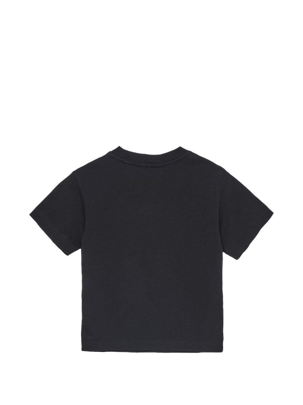 T-shirt per bambino Palm Angels Kids nera con logo sul davanti PBAA003S26JER002 110 PALM ANGELS KIDS 