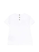 T-shirt per neonato Trussardi Junior bianca con logo blu sul davanti TIP26124TS WHITE TRUSSARDI KIDS 