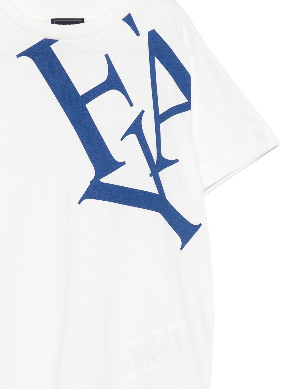 T-shirt per bambino Fay Kids bianca con dettaglio logo colorato FY8P61 Z3708 101AZ FAY KIDS 