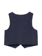 Gilet per neonato Tartine Et Chocolat blu con logo ricamato sul davanti CC16001 04 TArtine & Chocolat KIDS 