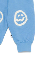 Pantaloni Simeon sportivi per neonato Molo azzurri con toppe smile sulle ginocchia 6S26I205 5615 MOLO KIDS 
