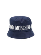 Cappello bucket per bambino Moschino Kids blu con stampa logo HUY003LOA00 40016 MOSCHINO KIDS 