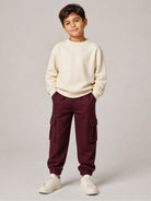 Pantaloni per bambino Balmain Kids rossi con due tasche cargo laterali BZ6I20 I0339 530OR BALMAIN KIDS 