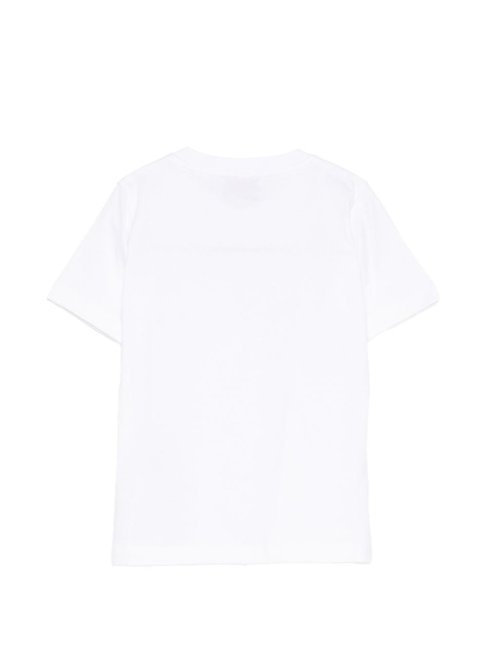 T-shirt per bambino Paul & Shark Kids bianca con logo dorato sul davanti WUM00DLAA53 10101 PAUL & SHARK KIDS 
