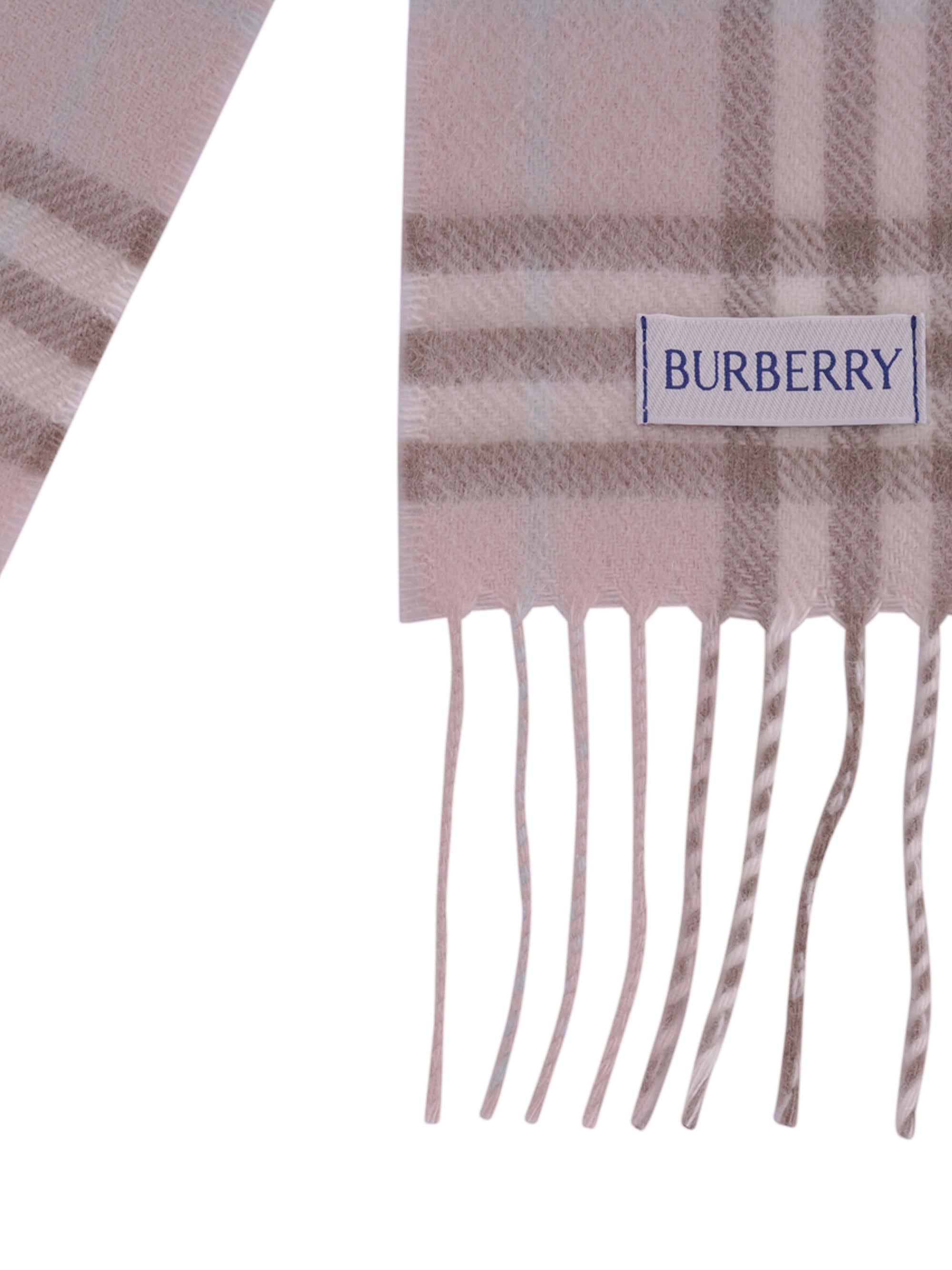 Sciarpa per bambina Burberry Kids rosa con frange 8117613 C4170 BURBERRY KIDS 
