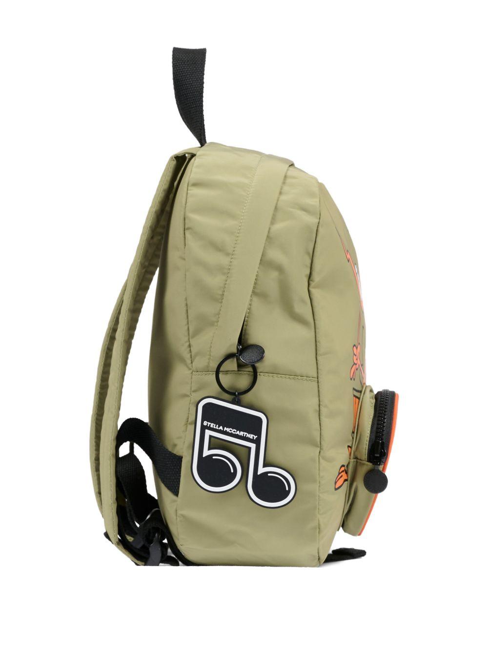 Zaino per bambino Stella McCartney Kids verde con stampa grafica sul davanti TY0P58 Z0537 770 STELLA McCARTNEY KIDS 