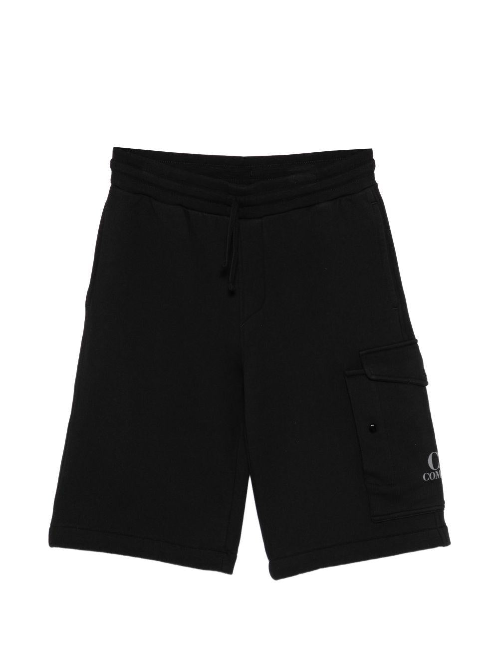 Shorts per bambino C.P. Company Kids neri con logo sulla tasca CUQ00NLCA69 60100 C.P.COMPANY KIDS 