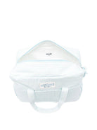 Borsa fasciatoio per neonato Moschino Kids azzurra con motivo a quadri MMX056LZE10 83675 MOSCHINO KIDS 