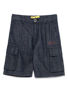 Shorts denim per bambino Off-White Kids blu con due tasche laterali OBYC002S25DEN001 4926 OFF WHITE KIDS 