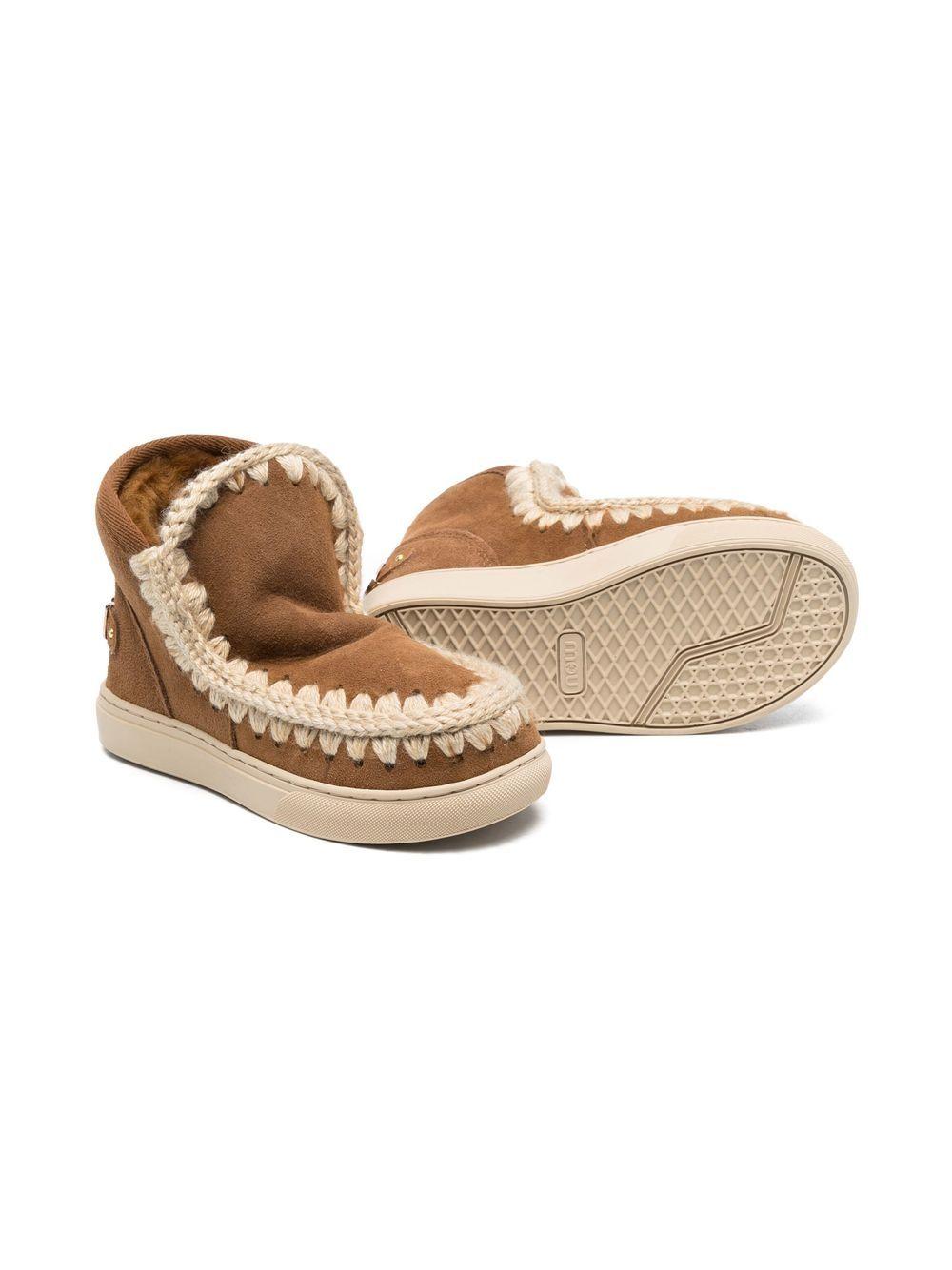 Stivali con cuciture a contrasto per bambina Mou Kids marrone con punta tonda FK111015A COG MOU KIDS 