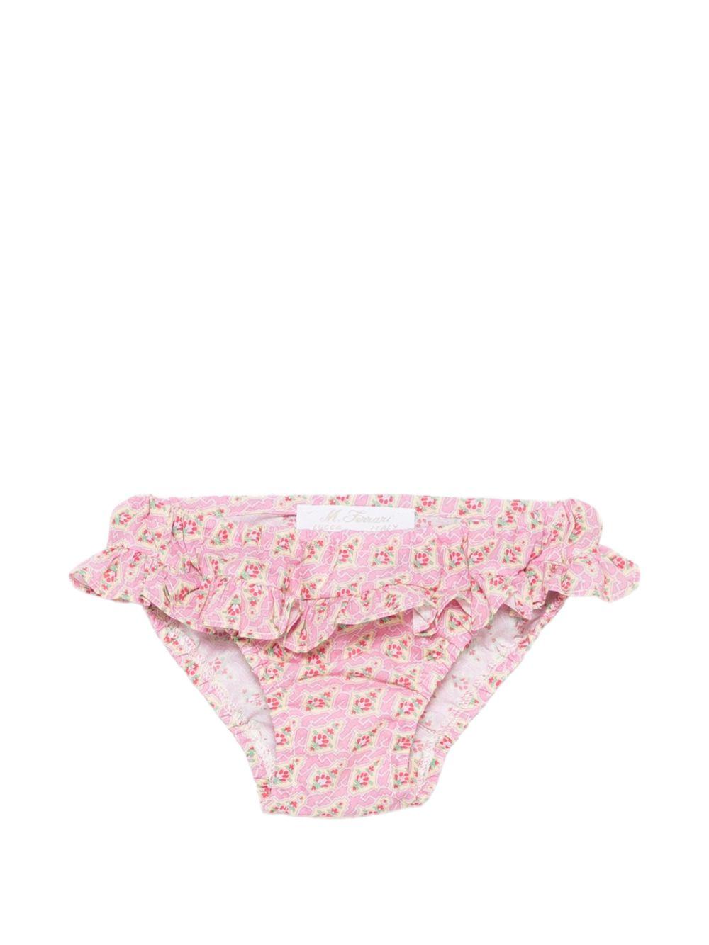 Costume per neonata Mariella Ferrari rosa con stampa floreale all-over CBF 037 MARIELLA FERRARI 