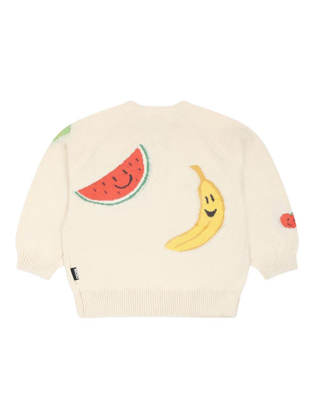 Cardigan per neonato Molo beige con motivo a intarsio e chiusura frontale con abbottonatura 6S25K301 3856 MOLO KIDS 