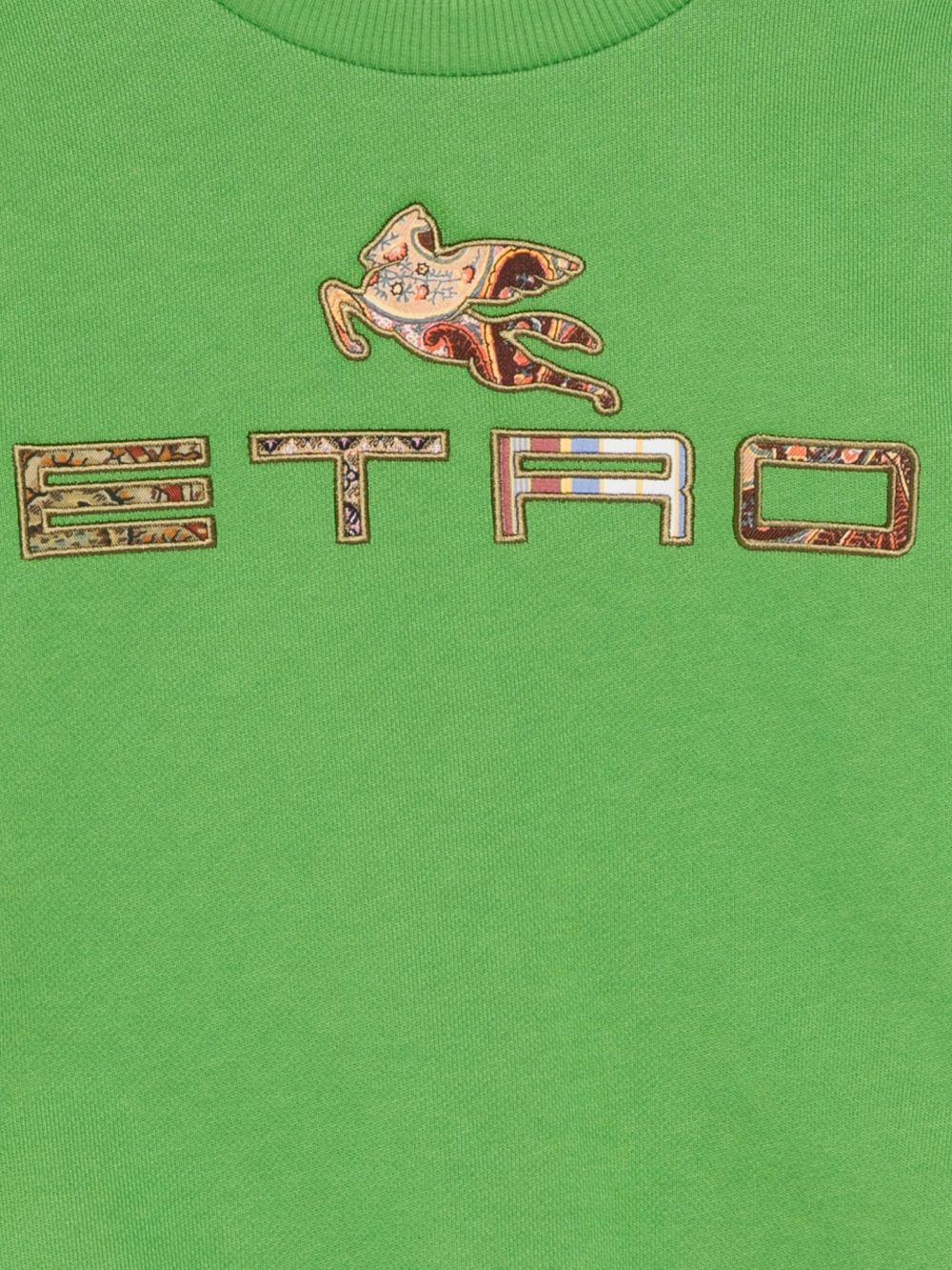 Felpa per bambino Etro Kids verde con applicazione Pegaso sul davanti GY4P50 Z3183 773 ETRO KIDS 