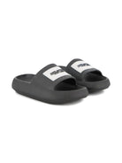 Ciabatte per bambini The Marc Jacobs Kids nere con logo in rilievo W60827 09B THE MARC JACOBS KIDS 
