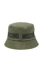 Cappello bucket per bambini Moschino Kids verde con logo HUY003LOA00 30037 MOSCHINO KIDS 