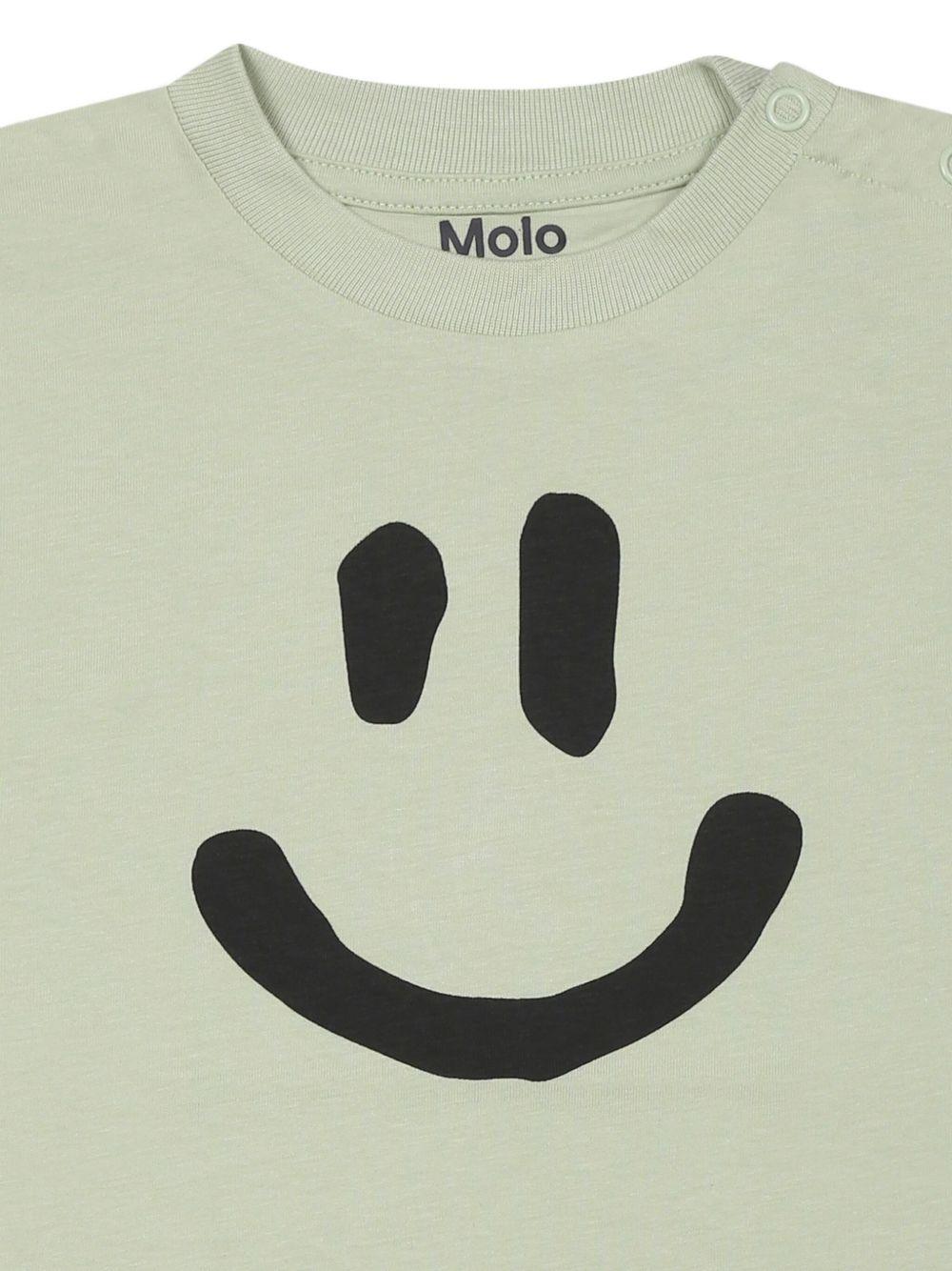 T-shirt con stampa per bambino Molo verde con scollo rotondo 6S25A207 5406 MOLO KIDS 