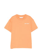 T-shirt per bambino Palm Angels Kids arancione con logo sul davanti PBAA003S26JER002 030 PALM ANGELS KIDS 