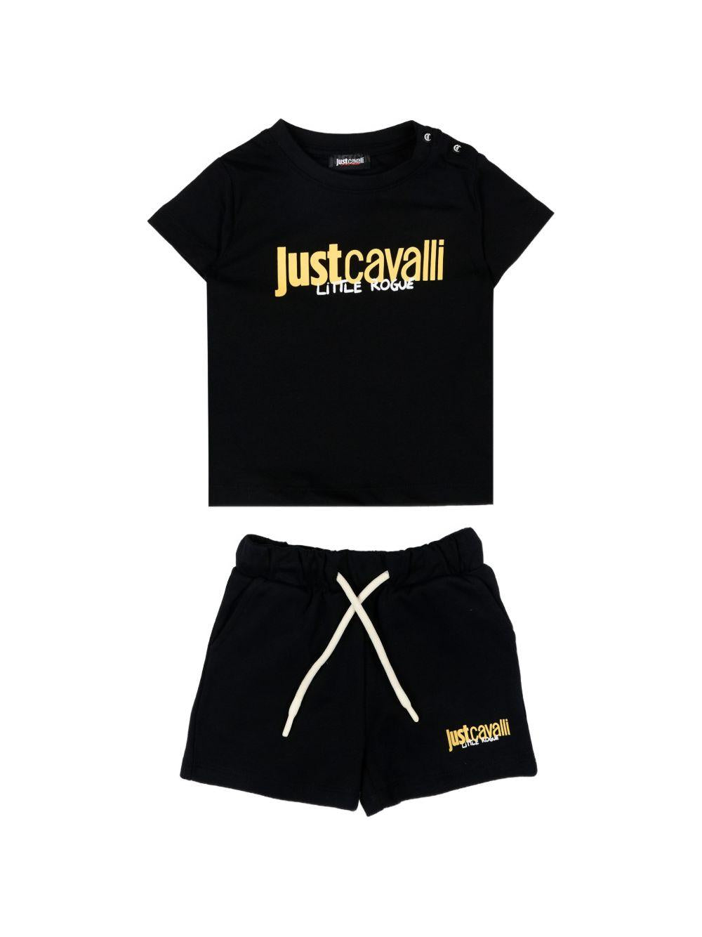 Completo per neonato Just Cavalli Kids nero con stampa grafica JIP26090CJ BLACK ROBERTO CAVALLI KIDS 