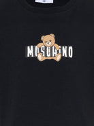 T-shirt per bambina Moschino Kids nera con stampa Teddy Bear HDM072LBA00 60100 MOSCHINO KIDS 