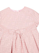 Abito per neonata Fendi Kids rosa con fiocco sul davanti BFB589 AVW6 F0ZKY FENDI KIDS 