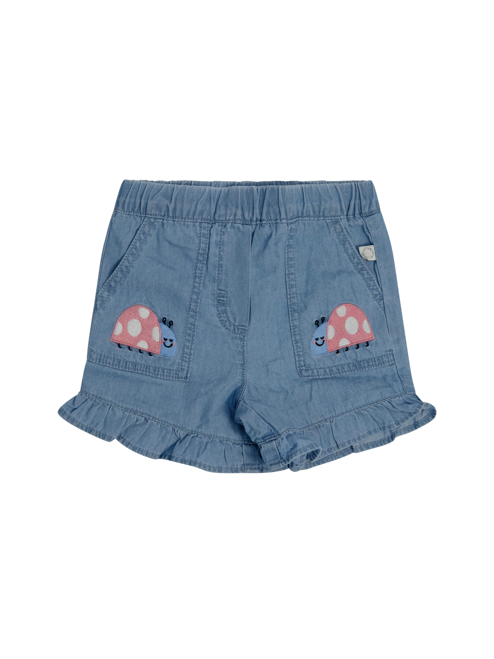 Shorts per neonata Stella McCartney Kids denim con stampa coccinelle TY6019 Z0161 600 STELLA McCARTNEY KIDS 