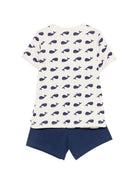 Set pigiama t-shirt e shorts per bambino Petit Bateau multicolore con stampa balene A0EF1 01 PETIT BATEAU KIDS 