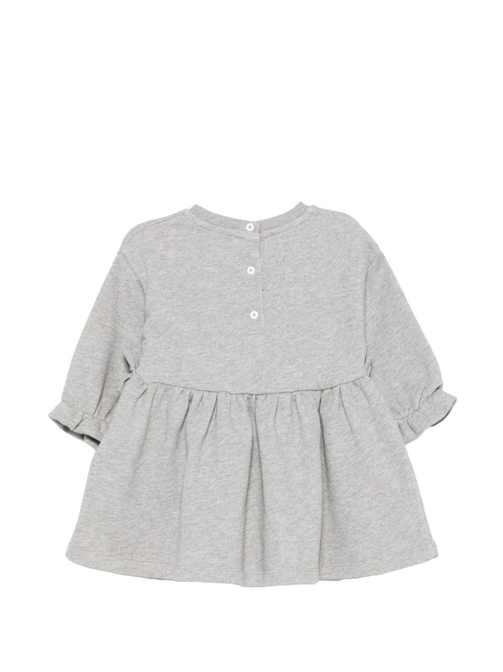 Abito per neonata Balmain Kids grigio con logo sul davanti BZ1050 Z3188 806RS BALMAIN KIDS 