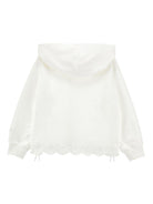 Felpa per bambina Monnalisa bianca con orlo a smerlo 17G600 7014 0001 MONNALISA KIDS 