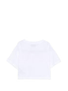 T-shirt per bambina Moschino Kids bianca con stampa ciliegie HDM06YLAA02 10101 MOSCHINO KIDS 