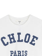 T-shirt per bambina Chloé Kids bianca con logo sul davanti C20862 117 CHLOE' KIDS 