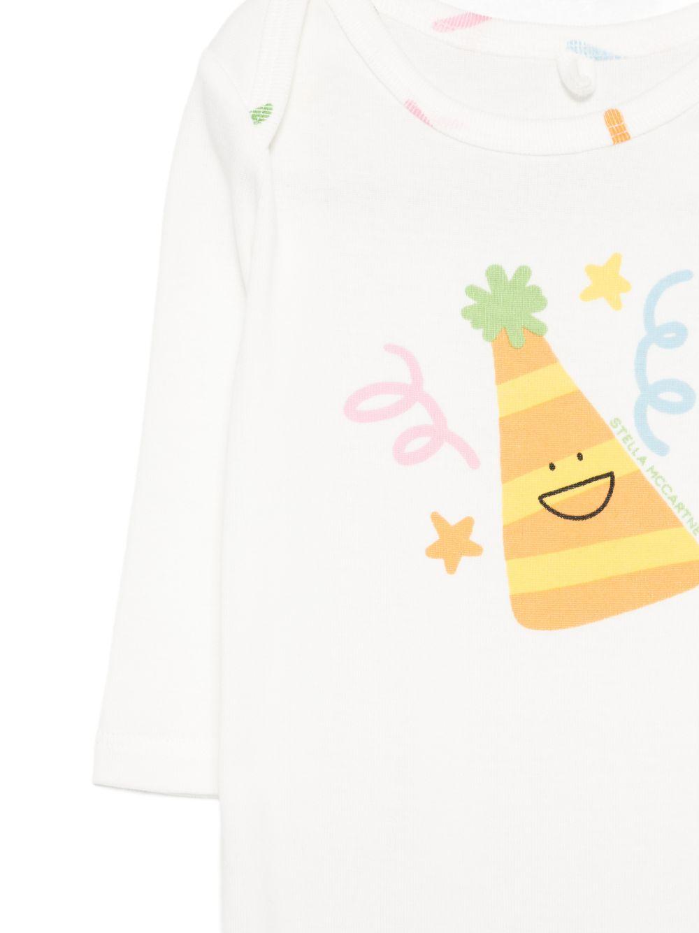 Set tutina e cappellino per neonati Stella McCartney Kids bianco con stampa grafica TYB570 Z0669 101 STELLA McCARTNEY KIDS 