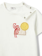 T-shirt con motivo sunset per neonato Il Gufo bianco con orlo dritto P25TS481MF001 1037 IL GUFO KIDS 