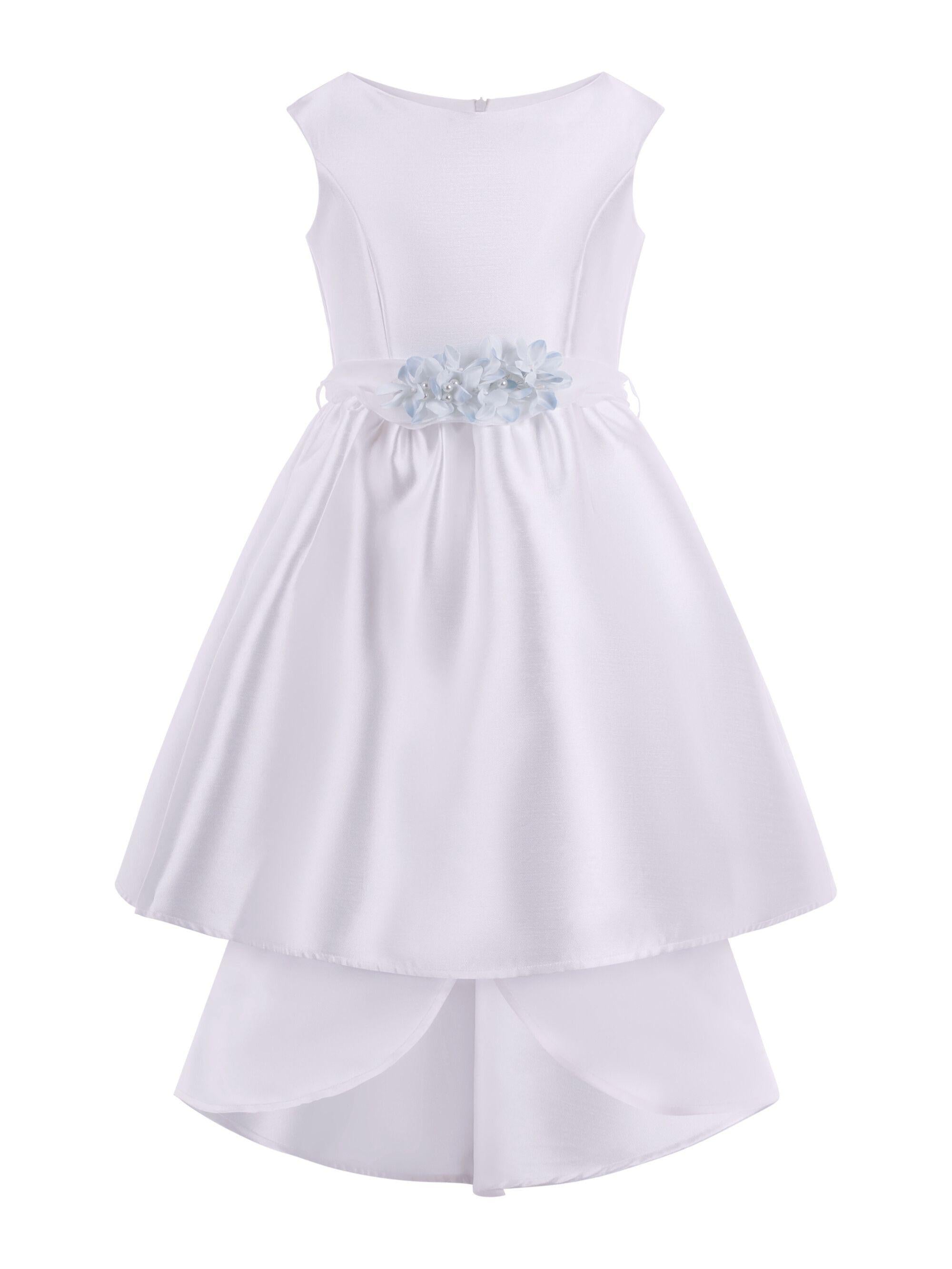 Abito per bambina Monnalisa bianco con applicazione a fiori 71G912 7304 0158 MONNALISA KIDS 