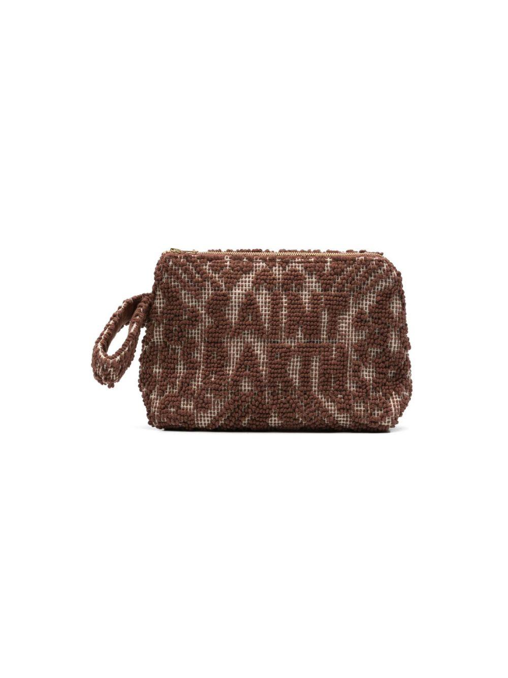 Pochette Aline MC2 Saint Barth marrone con ricamo tufting ALI0016 00098L MC2 ST. BARTH KIDS 