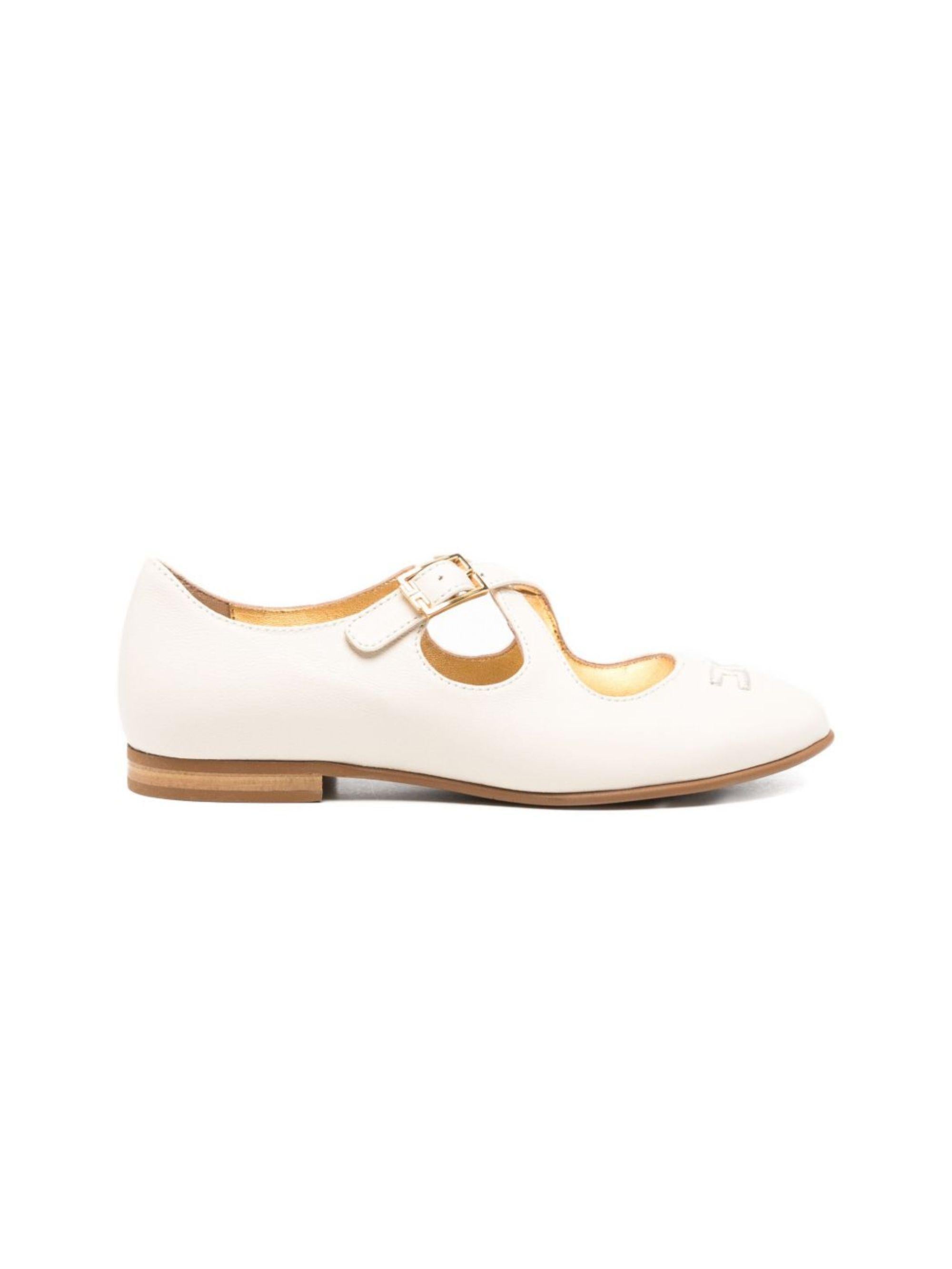 Ballerine per bambina Elisabetta Franchi La Mia Bambina crema con cinturino in fibbia<BR/> F4A3E0478173 3698 ElISABETTA FRANCHI KIDS 