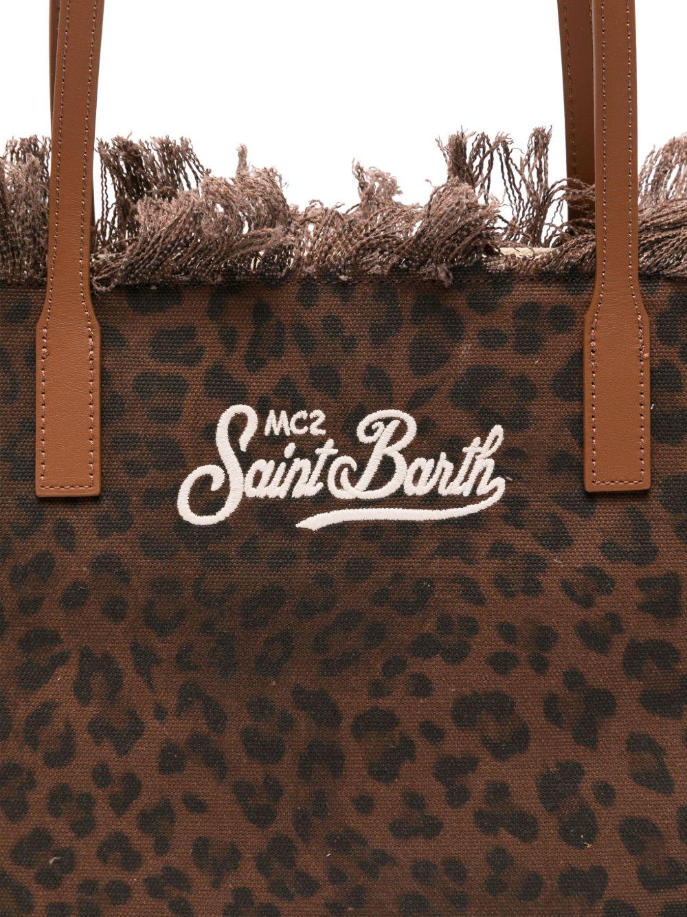Borsa City Medium MC2 Saint Barth marrone animalier con frange CBMF001 00588L MC2 ST. BARTH KIDS 