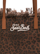 Borsa City Medium MC2 Saint Barth marrone animalier con frange CBMF001 00588L MC2 ST. BARTH KIDS 