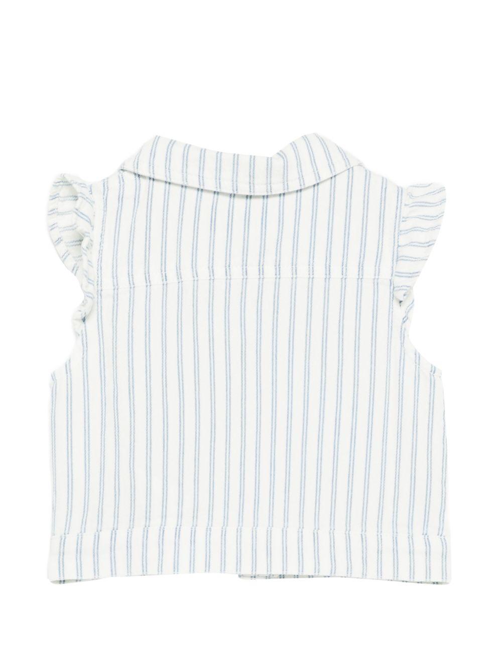 Camicia per neonata Moschino Kids bianca con design a righe MDN001LSE02 83689 MOSCHINO KIDS 