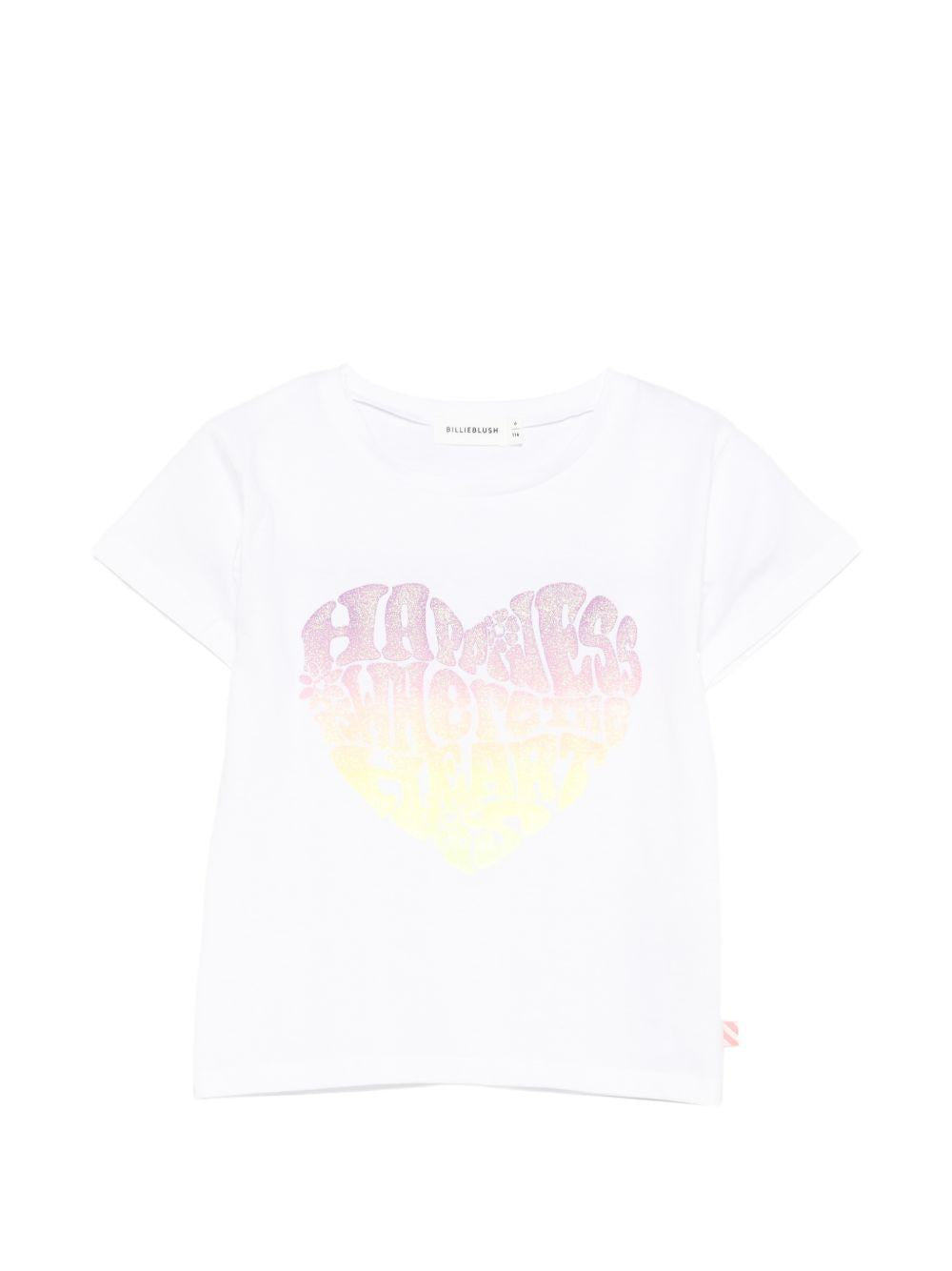 T-shirt per bambina Billieblush bianca con stampa grafica sul davanti U21946 10P BILLIEBLUSH 