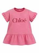 Abito per neonata Chloé Kids rosa con dettagli con ruches C21233 F04 CHLOE' KIDS 