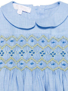 Abito per neonata Mariella Ferrari azzurro con inserto con punto smock ATC3 054 MARIELLA FERRARI 